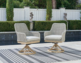 Furniture City Laplace - Ashley Furniture - Seton Creek Outdoor Swivel Dining Chair (Set of 2) - Swivel Chair w/Cushion (Set of 2) - P798-602A
