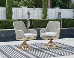 Furniture City Laplace - Ashley Furniture - Seton Creek Outdoor Swivel Dining Chair (Set of 2) - Swivel Chair w/Cushion (Set of 2) - P798-602A