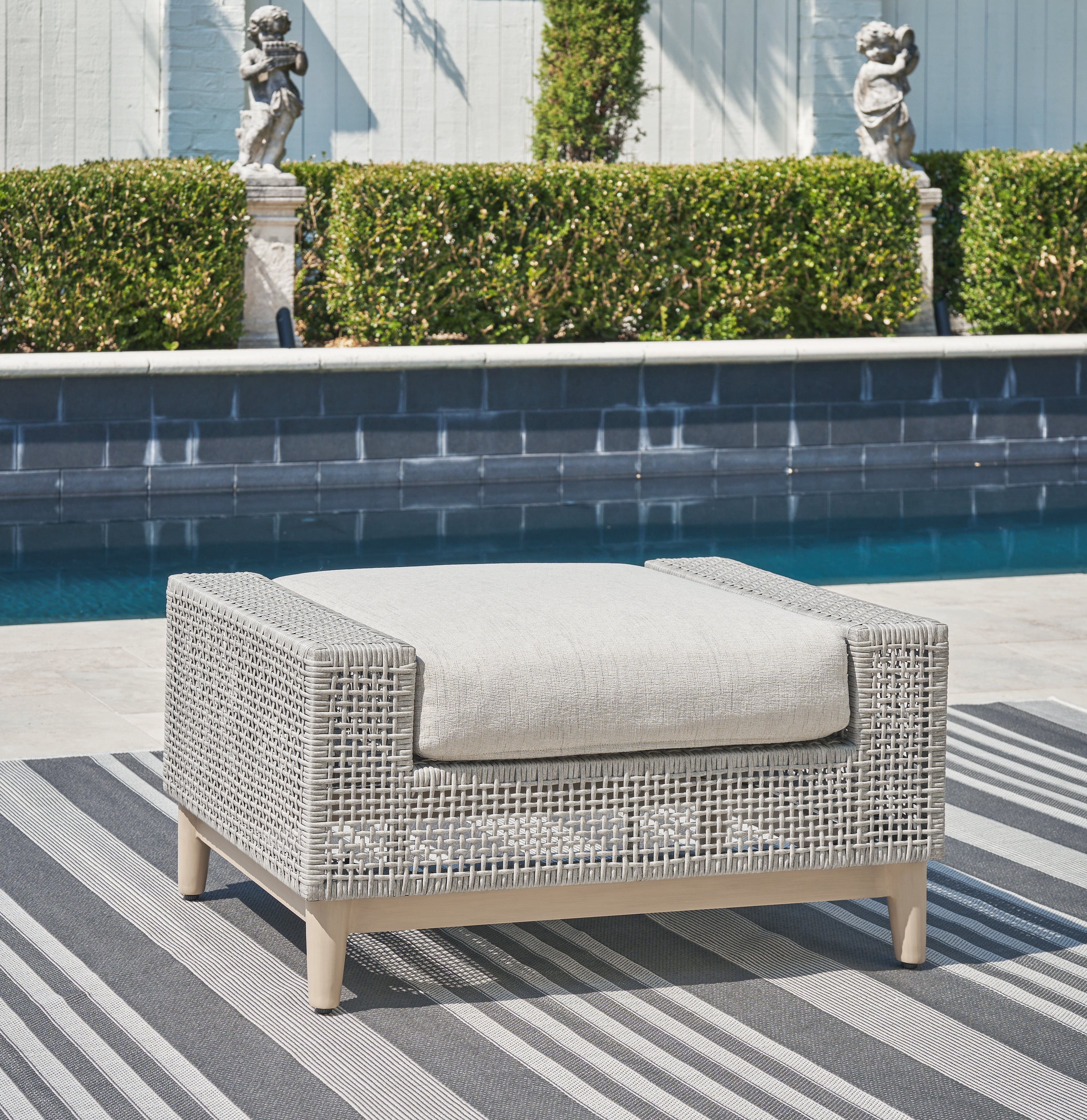 Furniture City Laplace - Ashley Furniture - Seton Creek Outdoor Ottoman with Cushion - Ottoman with Cushion - P798-814