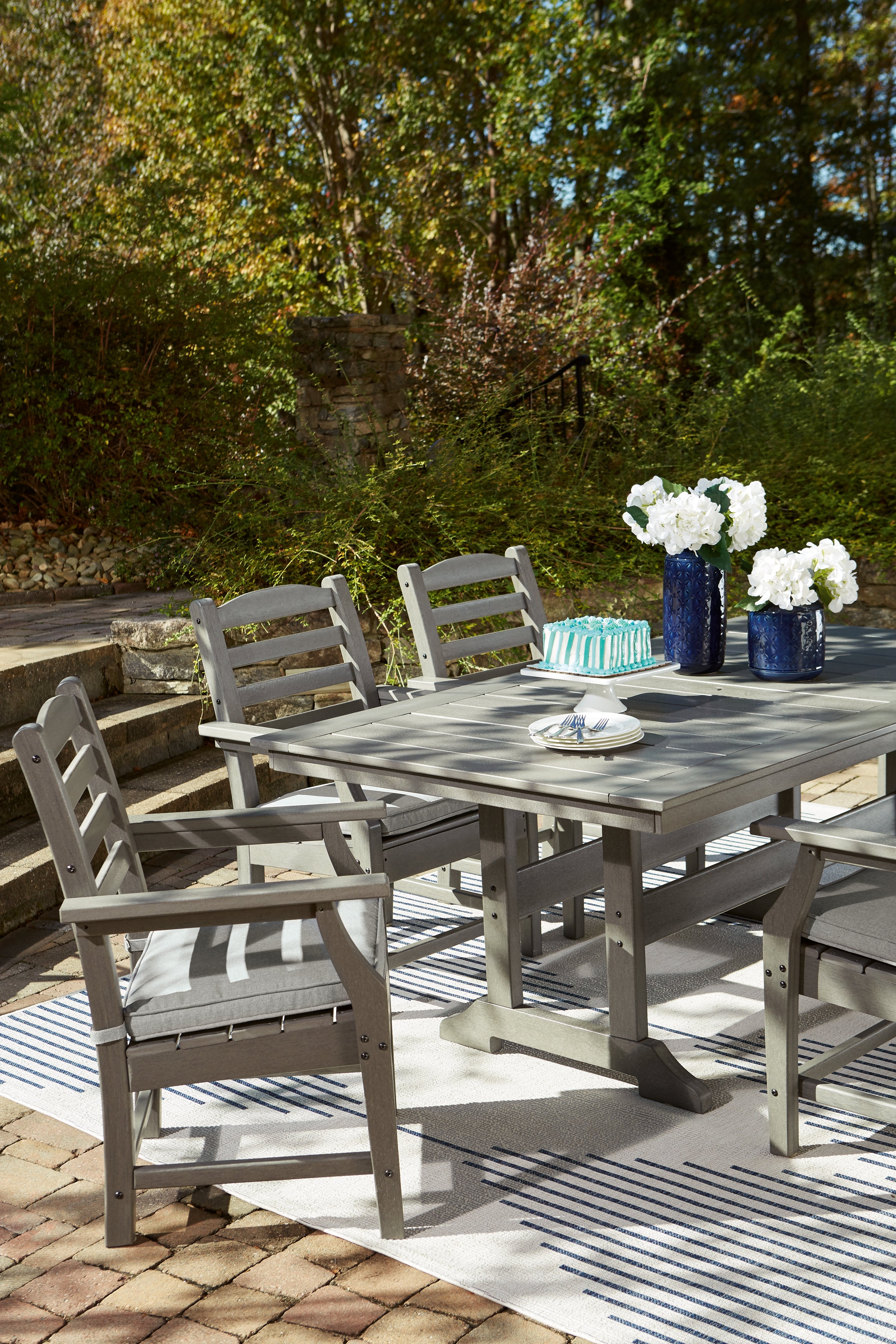 Furniture City Laplace - Ashley Furniture - Visola Outdoor Dining Table - RECT Dining Table w/UMB OPT - P802-625