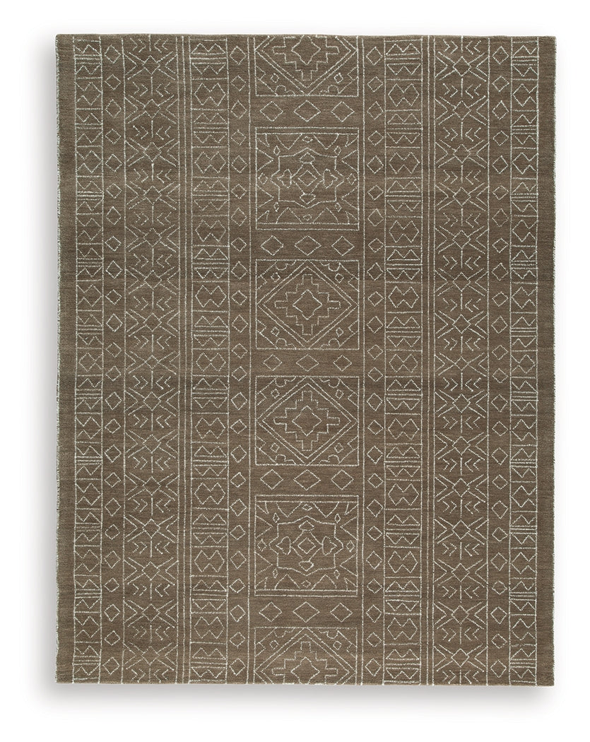Furniture City Laplace - Ashley Furniture - Merrittman 7'8" x 10' Area Rug - 7'8" x 10' Area Rug / Brown/Ivory - R407701