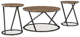 Furniture City Laplace - Ashley Furniture - Cassbryn Table (Set of 3) - Occasional Table Set (3/CN) / Brown/Black - T152-13