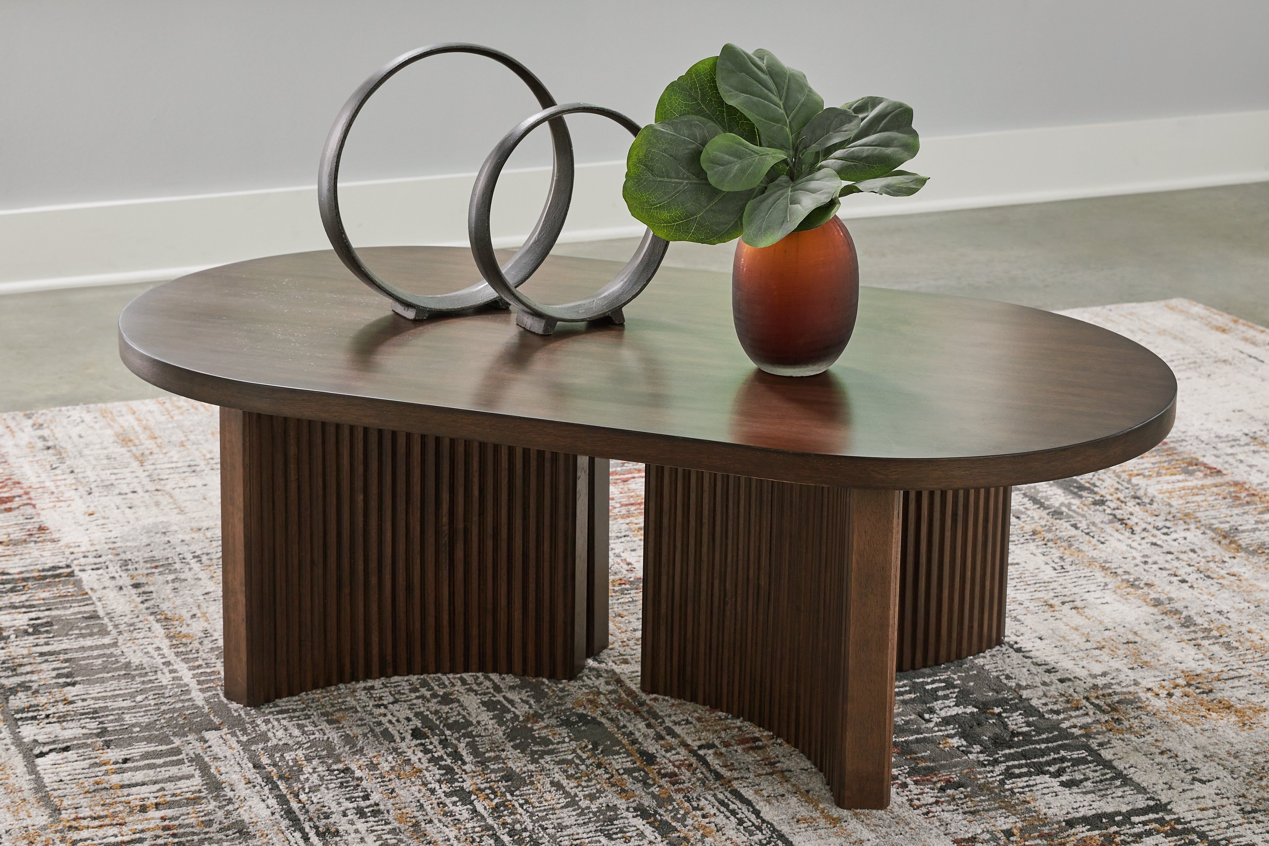 Furniture City Laplace - Ashley Furniture - Korestone Coffee Table - Oval Cocktail Table - T689-0