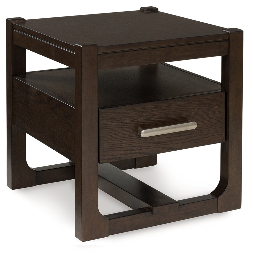 Furniture City Laplace - Ashley Furniture - Breckington End Table - Square End Table / Dark Brown - T856-2