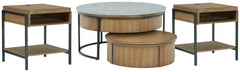 Furniture City Laplace - Ashley Furniture - Fridley Coffee Table and 2 End Tables - Coffee Table and 2 End Tables / Brown/Black - T964T1
