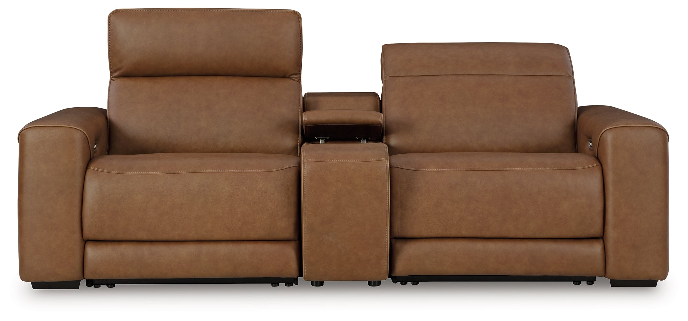 Furniture City Laplace - Ashley Furniture - Magic Man 2-Piece Power Reclining Sectional Loveseat with Console - 2-Piece Power Reclining Sectional Loveseat with Console / Caramel - PCU10700S3