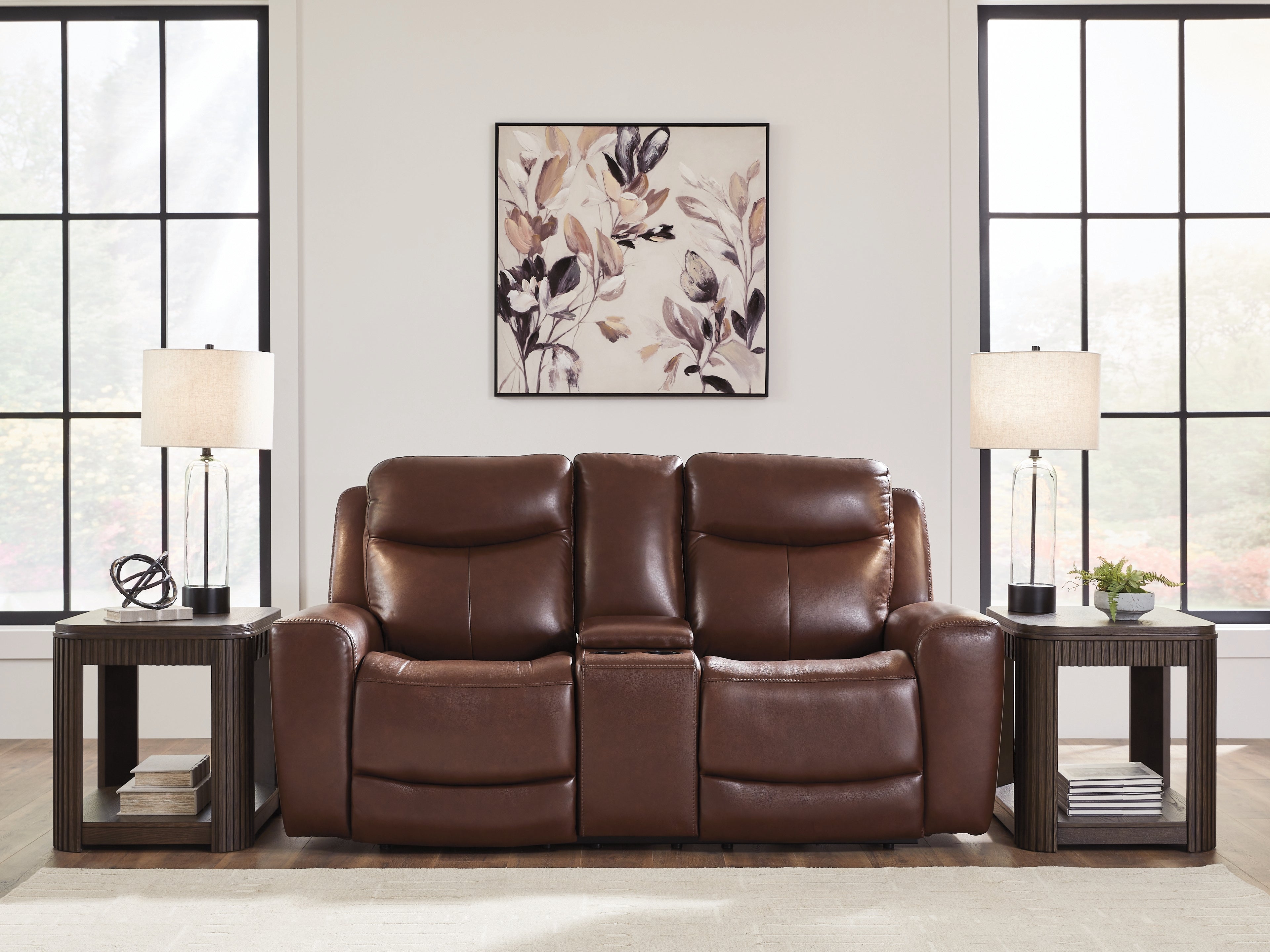 Furniture City Laplace - Ashley Furniture - Next Move Power Reclining Loveseat with Console - PWR REC Loveseat/CON/ADJ HDRST - PCU1210218
