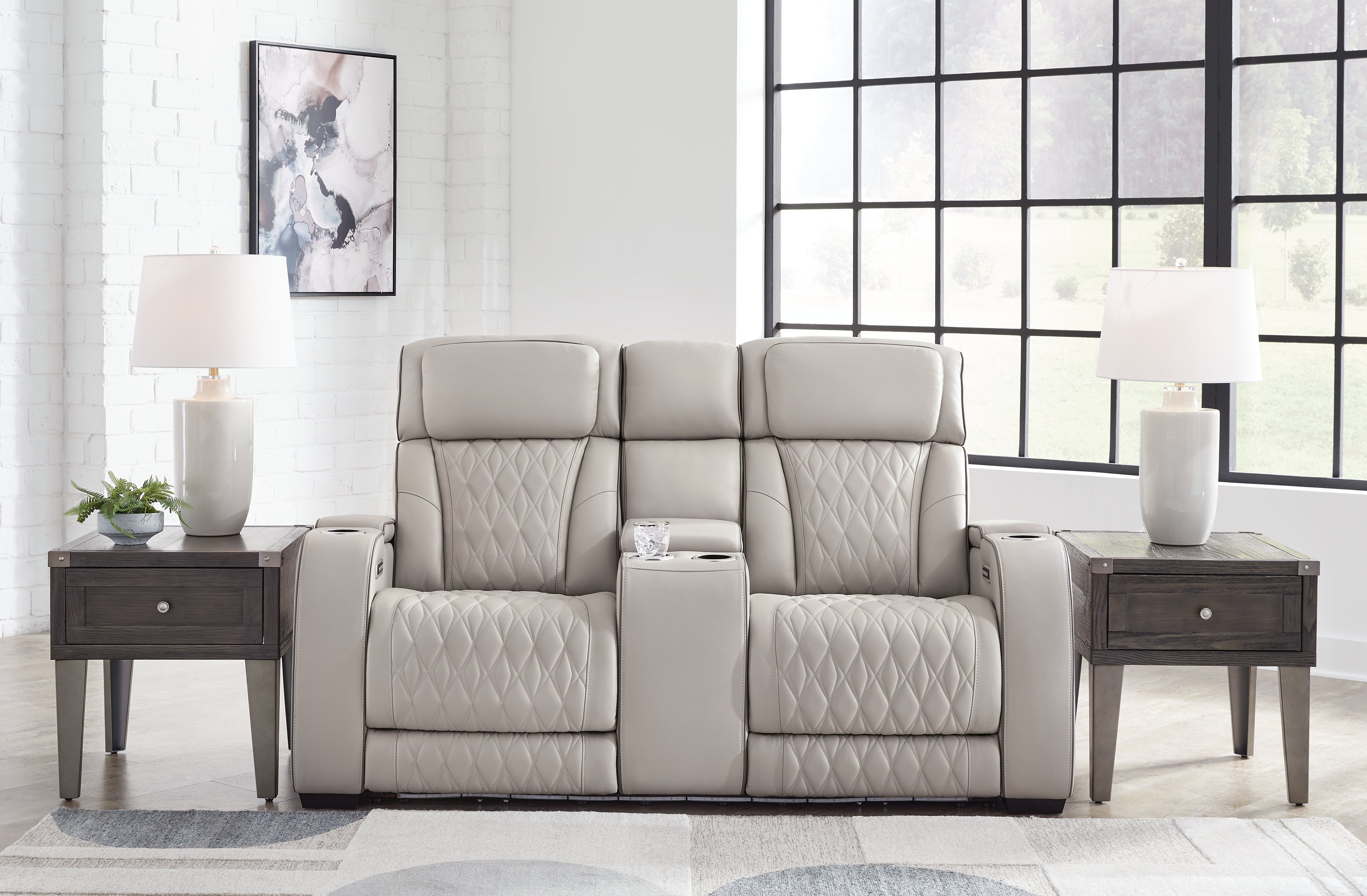 Furniture City Laplace - Ashley Furniture - Boyington Power Reclining Loveseat with Console - PWR REC Loveseat/CON/ADJ HDRST - U2710518