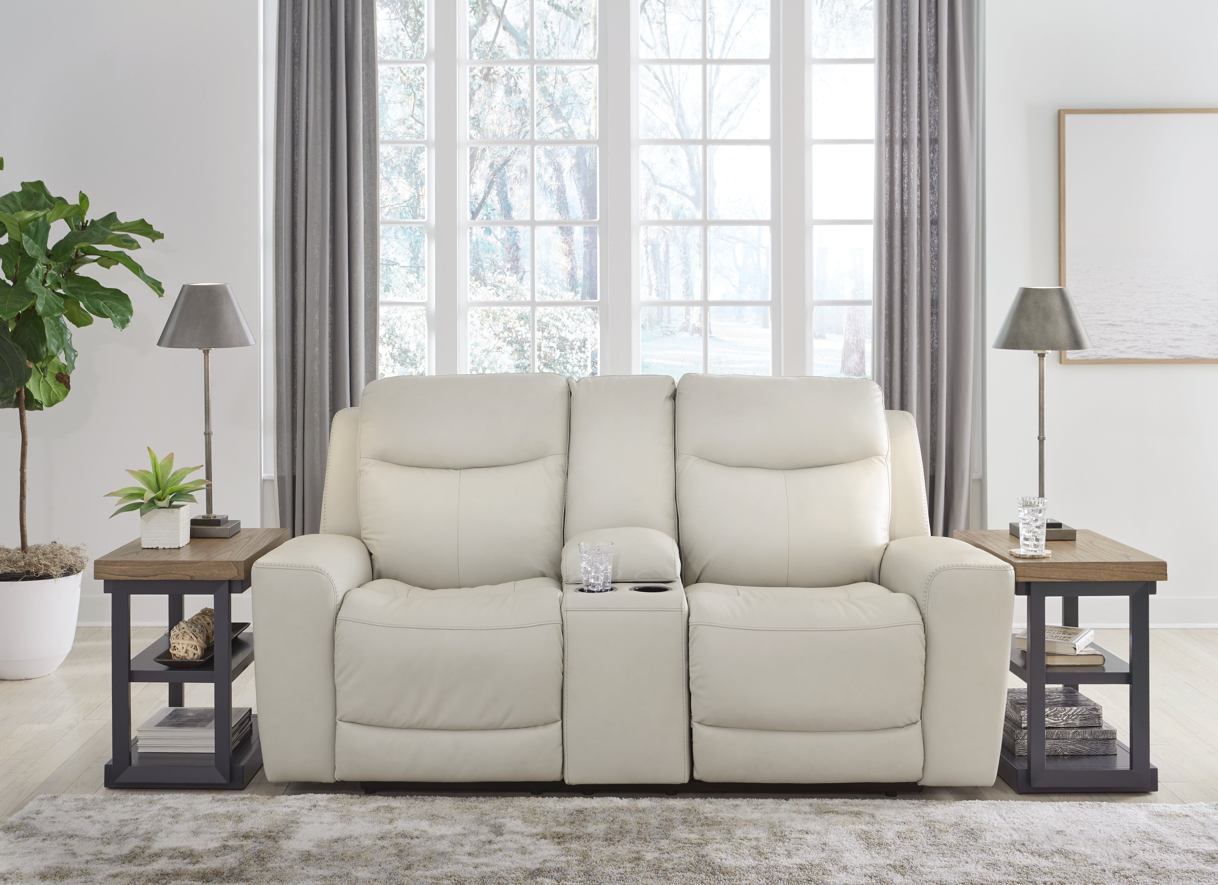 Furniture City Laplace - Ashley Furniture - Mindanao Power Reclining Loveseat with Console - PWR REC Loveseat/CON/ADJ HDRST - U5950518