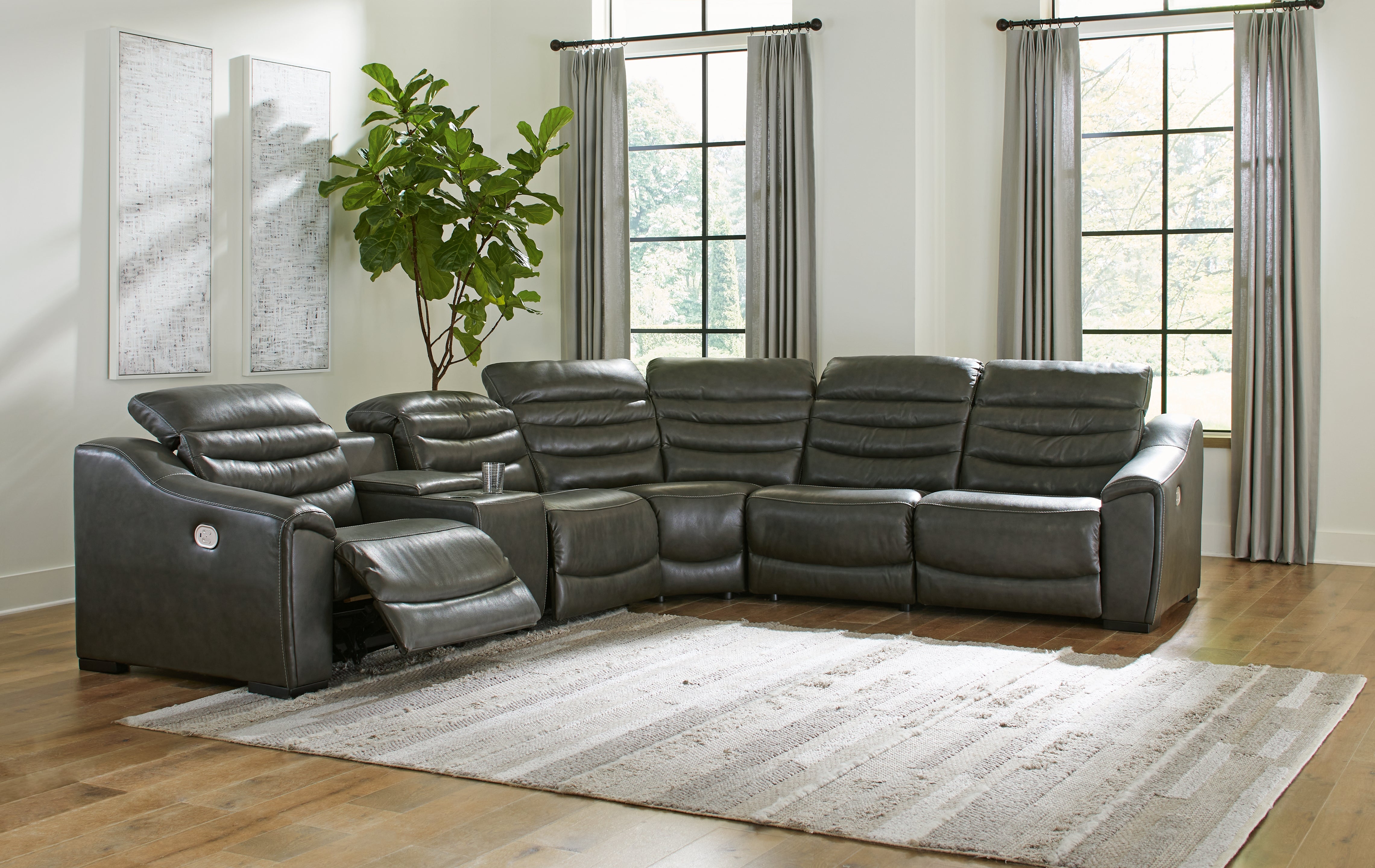 Furniture City Laplace - Ashley Furniture - Center Line 6-Piece Power Reclining Sectional - 6-Piece Power Reclining Sectional - U63404S4