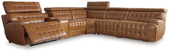 Furniture City Laplace - Ashley Furniture - Temmpton 6-Piece Power Reclining Sectional - 6-Piece Power Reclining Sectional / Chocolate - U92708S5