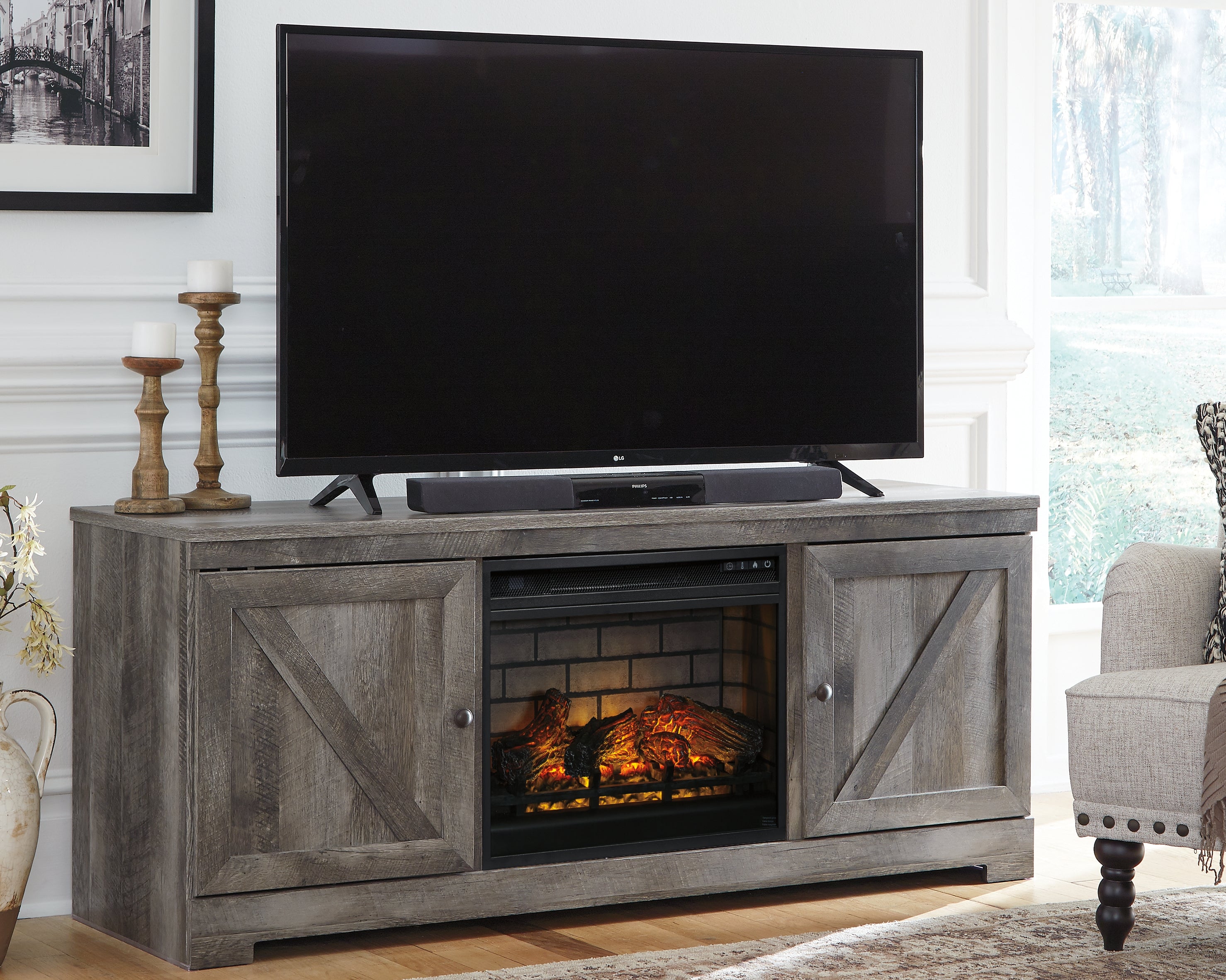 Furniture City Laplace - Ashley Furniture - Wynnlow 63" TV Stand with Electric Fireplace - 63" TV Stand with Electric Fireplace - W440W9