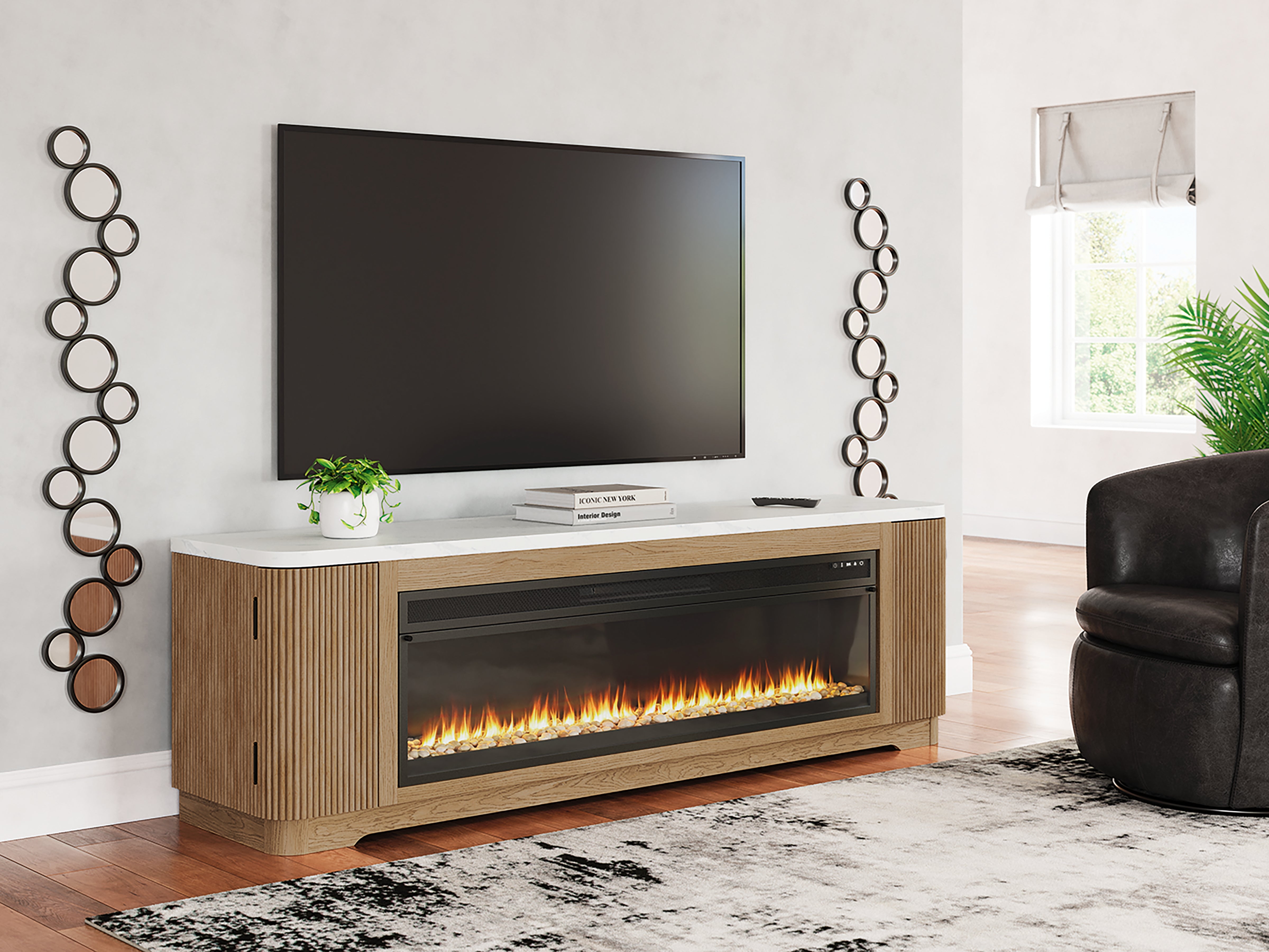 Furniture City Laplace - Ashley Furniture - Camdill 80" TV Stand with Electric Fireplace - 80" TV Stand with Electric Fireplace - W808W1