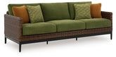 Horizon Hall - Sofa With Cushion - Brown / Green
