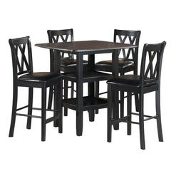 Norman - 5 Piece Pack Counter Height Set - Black