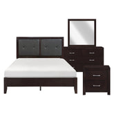 Edina - 4 Piece Set (Queen Bed, Nightstand, Dresser, Mirror) - Espresso