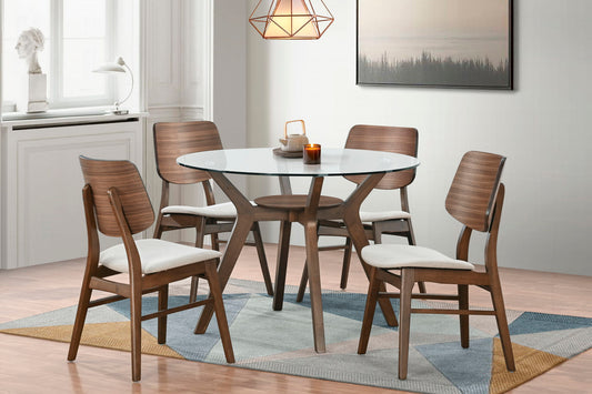 Oscar - Round Glass Dining Table Set