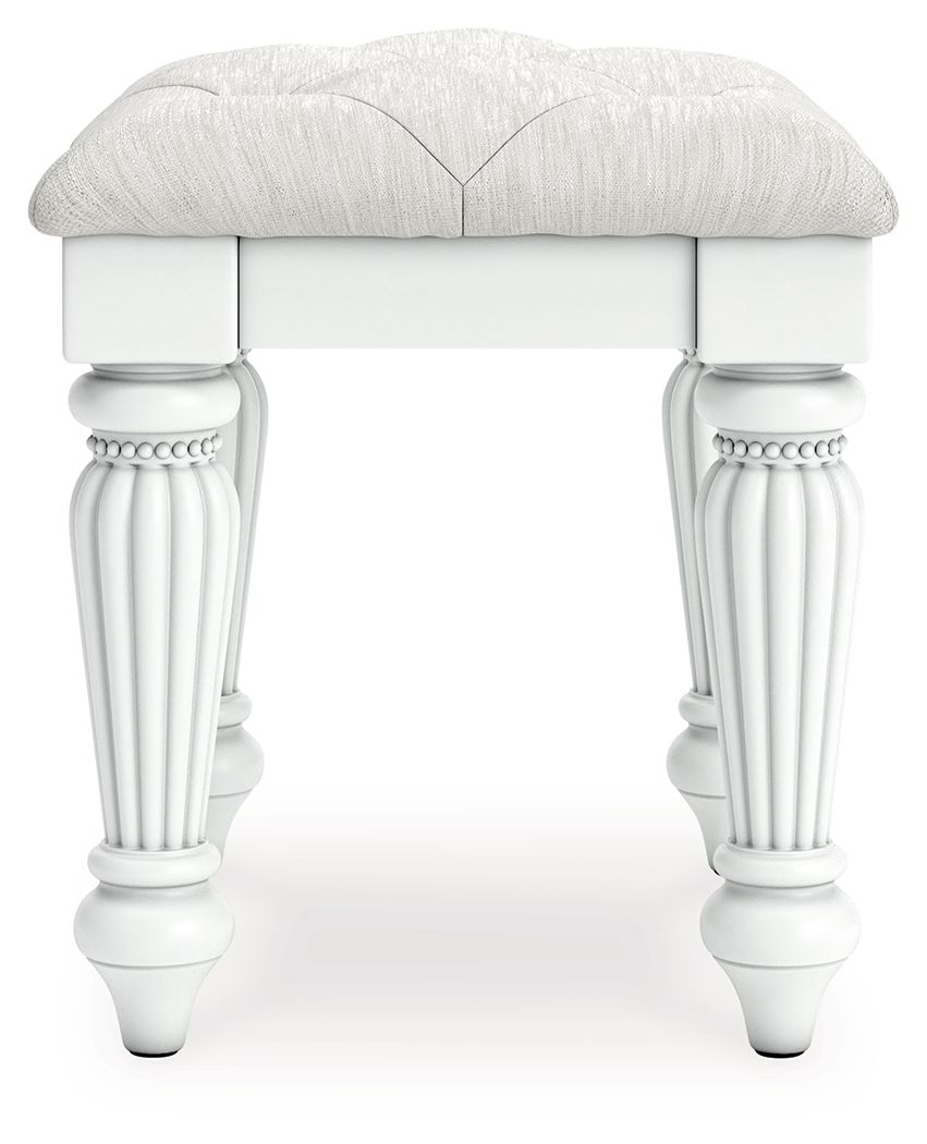 Kozlani - 3 Pc. - Vanity, Mirror And Stool - White