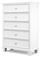 Fortman - Five Drawer Chest - White