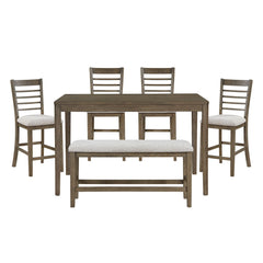 Emilia - 6 Piece Pack Counter Height Set - Brown