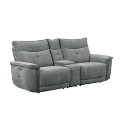 Tesoro - 3 Piece Power Double Reclining Loveseat - Dark Gray