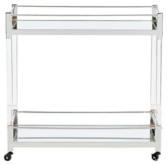 Chaseton - Bar Cart - Clear / Silver Finish