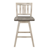 Amsonia - Swivel Counter Height Chair (Set of 2) - White / Distressed Gray