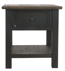 Tyler Creek - Rectangular End Table - Grayish Brown / Black