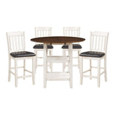 Kiwi - 5 Piece Dining Room Set (Table & 4 Side Chairs) - White / Dark Brown