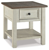 Bolanburg - Rectangular End Table - White / Brown / Beige