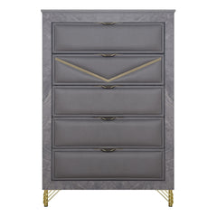 Symmetry - 5 Drawer Chest - Charcoal