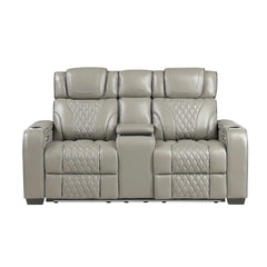 Apex - Power Double Reclining Loveseat With Center Console, Power Headrests, Storage Arms With Cup Holders, Wireless Charger, Air Massage And Heat, LED Lighting And Charging Ports