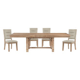 Aberdeen - 5 Piece Dining Room Set (Table & 4 Side Chairs) - Beige / Oak