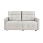 Salida - Power Double Reclining Loveseat With Power Headrests - White