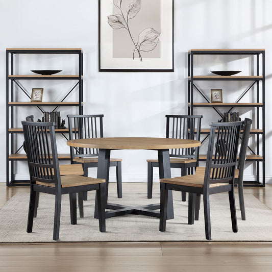 Magnolia - Round Dining Set With Two Tone Table