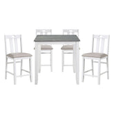 Lowell - 5 Piece Counter Height Set - White / Gray