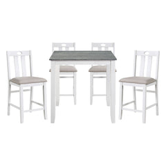 Lowell - 5 Piece Counter Height Set - White / Gray