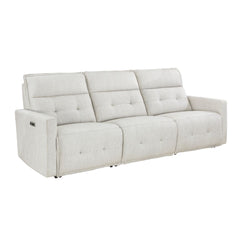Salida - Power Double Reclining Sofa With Power Headrests - White
