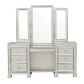 Bevelle - Vanity Dresser With Mirror - Pearl Silver
