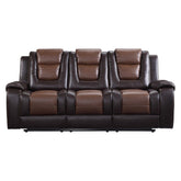 Briscoe - Double Reclining Sofa With Center Drop-Down Cup Holders - 2-Tone