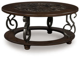 Frallyn - Round Cocktail Table - Dark Brown