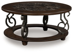 Frallyn - Round Cocktail Table - Dark Brown