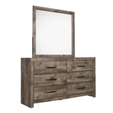 Misty - 2 Piece Dresser & Mirror Set - Gray / Beige