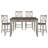 Brightleaf - 5 Piece Dining Room Set (Table & 4 Side Chairs) - Gray