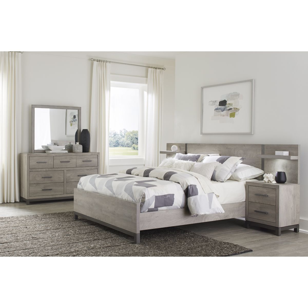 Zephyr - Nightstand With Wall Panel