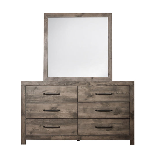 Misty - 2 Piece Dresser & Mirror Set - Gray / Beige