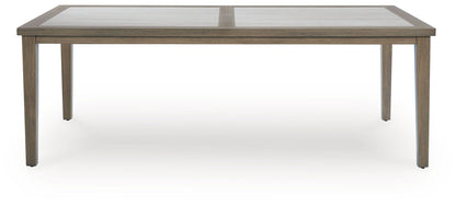 Rainier Ranch - Rectangle Dining Table With Umbrella Option - Brown / Beige