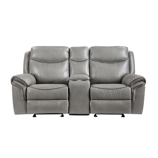 Aram - Double Glider Reclining Loveseat With Center Console, Receptacles And USB Ports