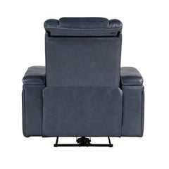 Keziah - Power Reclining Chair With Power Headrest And Storage Arms - Blue