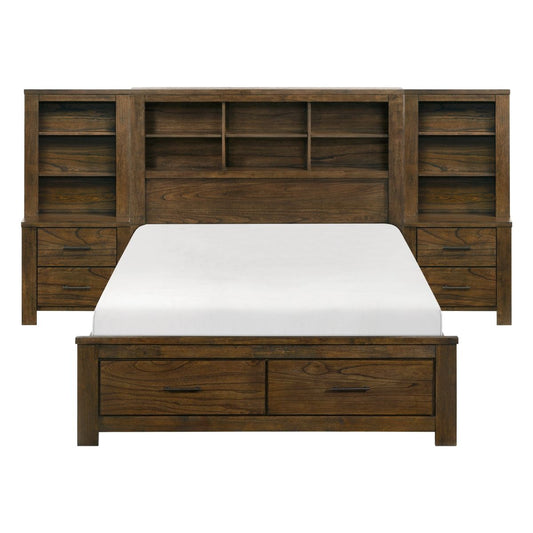Sullivan - Wall Platform Bed (Bed, 2 Nightstands, 2 Nightstands With Wall Panel)